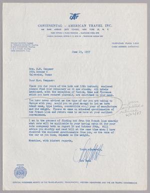 [Letter from Lee Guth to Jeane Kempner, June 19, 1957]