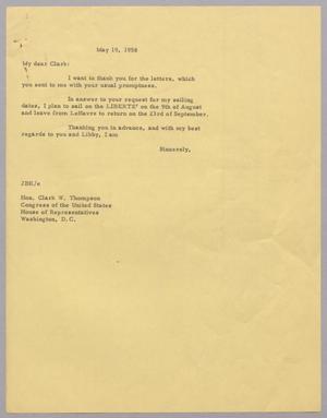 [Letter from Jeane B. Kempner to Clark W. Thompson, May 19, 1958]