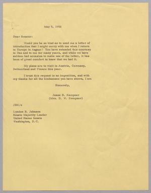 [Letter from Jeane B. Kempner to Lyndon B. Johnson, May 9, 1958]