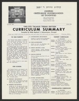 Primary view of object titled 'Curriculum Summary: 1969-1970 Talmud Torah Edition'.