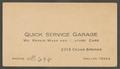Text: [Business Card for Quick Service Garage]