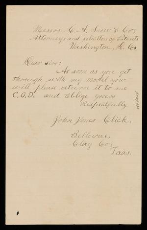 Primary view of object titled '[Letter from J. J. Click to Patent Attorneys]'.