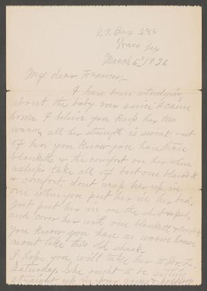 Primary view of object titled '[Letter to Frances Chambers - March 5, 1926]'.