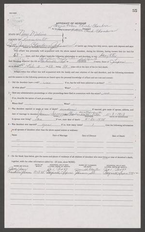 Primary view of object titled '[Documents Related to Heirship of Betty Jean C. Johnson]'.