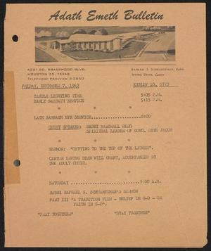 Primary view of object titled 'Adath Emeth Bulletin, December 7, 1962'.