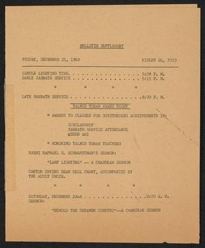 Primary view of object titled 'Adath Emeth Bulletin, December 21, 1962, Supplement'.