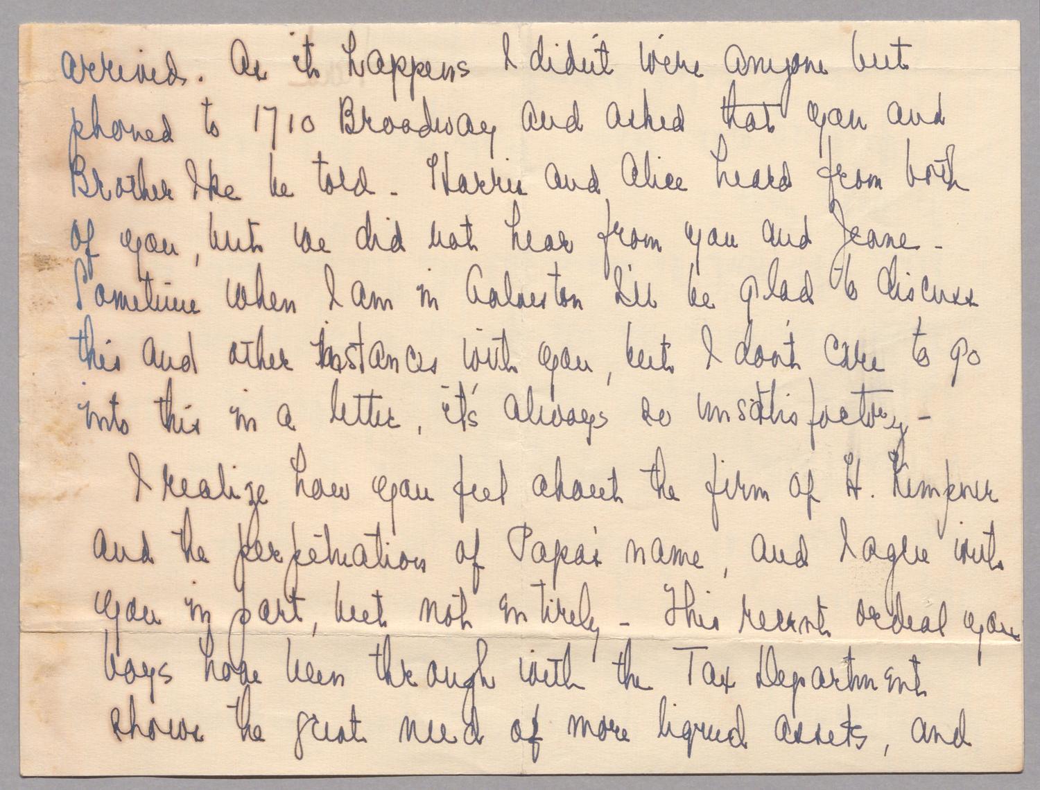 [Letter from Sara Kempner to D. W. Kempner, August 3, 1951]
                                                
                                                    [Sequence #]: 2 of 3
                                                