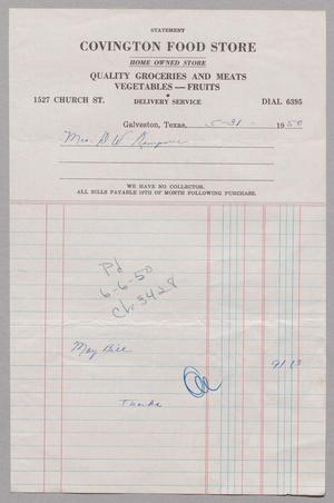 [Invoice for May Bill, May 1950]