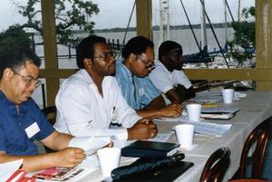 Participants at the Black Educational Access Committee retreat, from left, Milton Monroe, Wilbert Fontenot, Norman Outley and Ray Nelson