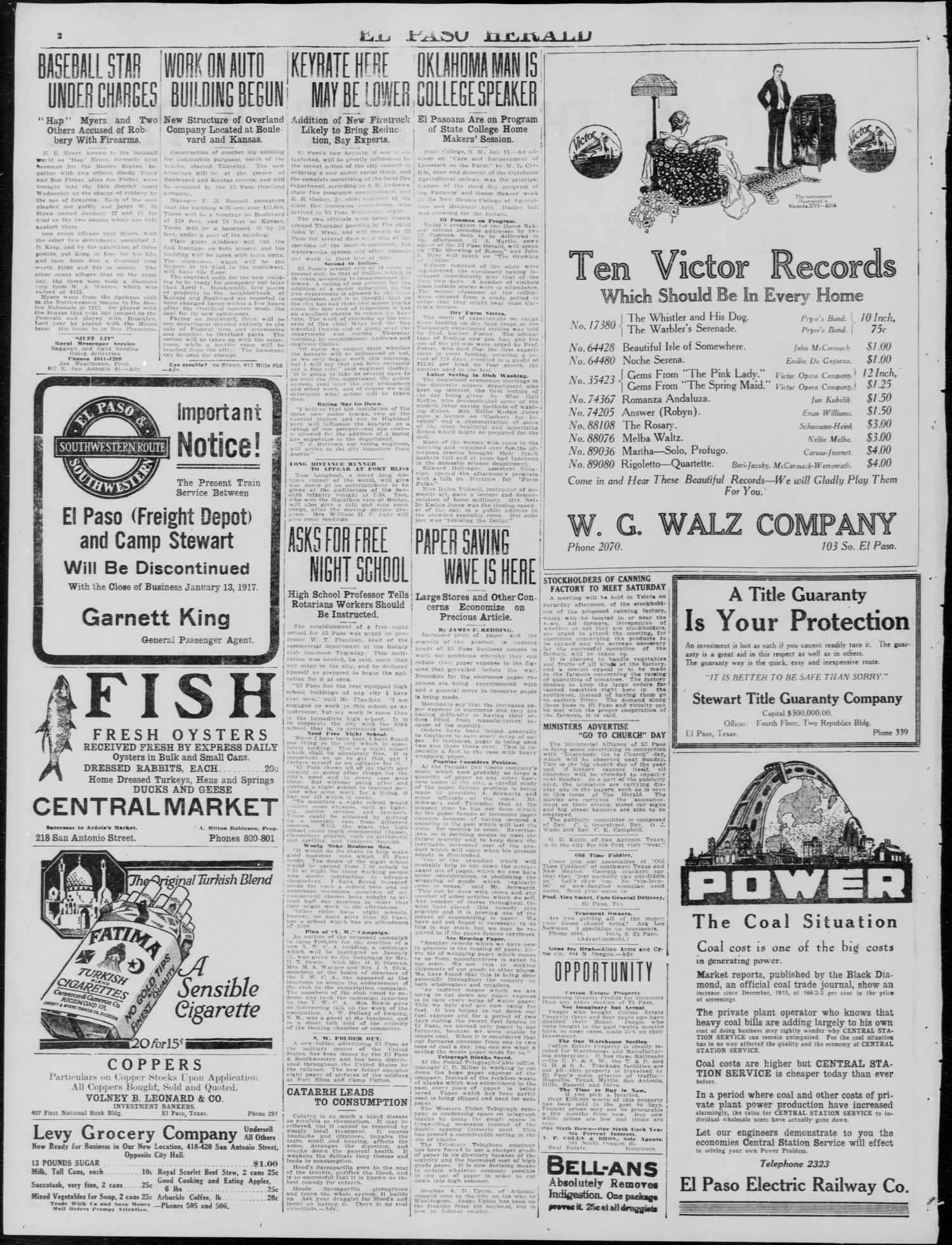 El Paso Herald (El Paso, Tex.), Ed. 1, Thursday, January 11, 1917
                                                
                                                    [Sequence #]: 2 of 12
                                                