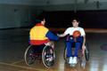 Primary view of [Ellis Montet and Scott Schneider on Basketball Court]