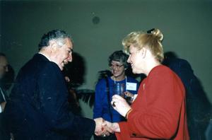 President, Vivian Blevins with Lauro Cavzos, Secretary of Education in Washington