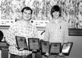 Photograph: [James Bayliss and Rob Emanuel with Plaques]