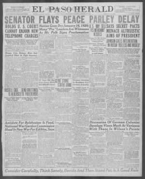 Primary view of object titled 'El Paso Herald (El Paso, Tex.), Ed. 1, Wednesday, January 29, 1919'.