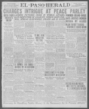 Primary view of object titled 'El Paso Herald (El Paso, Tex.), Ed. 1, Wednesday, March 12, 1919'.