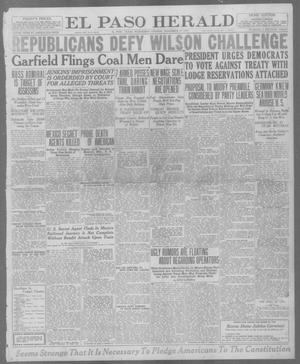 Primary view of object titled 'El Paso Herald (El Paso, Tex.), Ed. 1, Wednesday, November 19, 1919'.