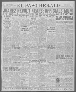 Primary view of object titled 'El Paso Herald (El Paso, Tex.), Ed. 1, Saturday, May 1, 1920'.