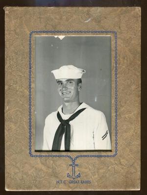 Primary view of object titled '[Cloys Patterson in Naval Uniform]'.