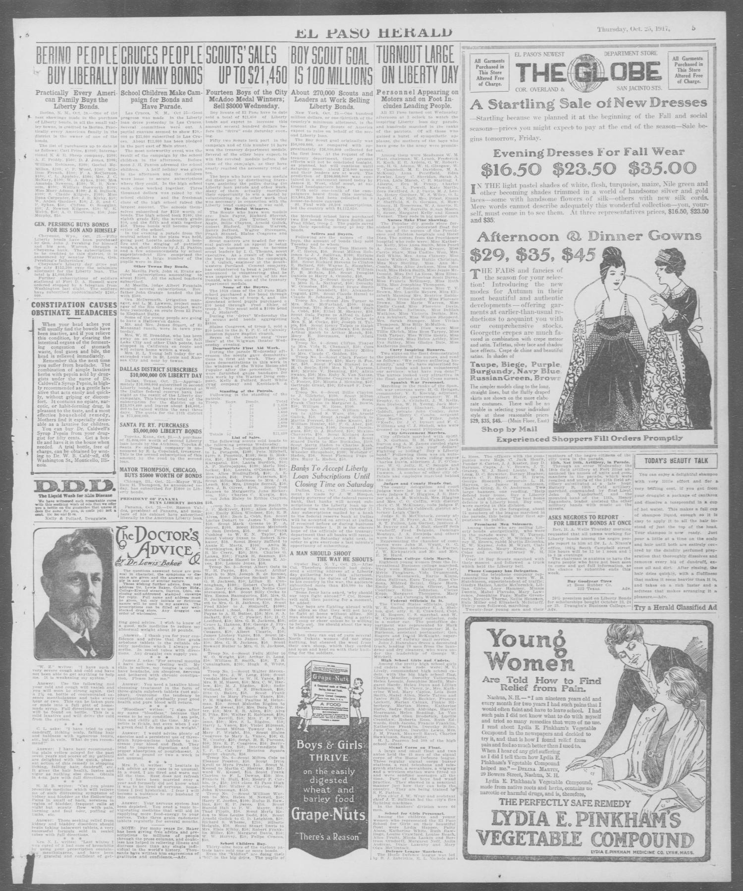 El Paso Herald (El Paso, Tex.), Ed. 1, Thursday, October 25, 1917
                                                
                                                    [Sequence #]: 5 of 14
                                                