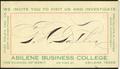 Primary view of [Business card for T. H. Gatlin, Abilene Business College]