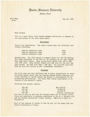 [Letter from W. R. White to T. N. Carswell - May 10, 1943]