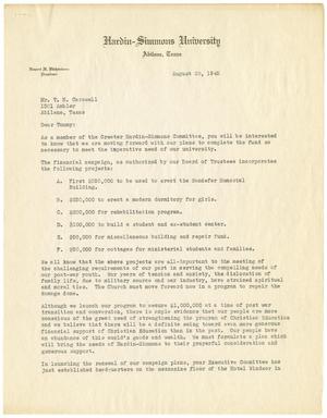 [Letter from Rupert N. Richardson to T. N. Carswell - April 28, 1945]