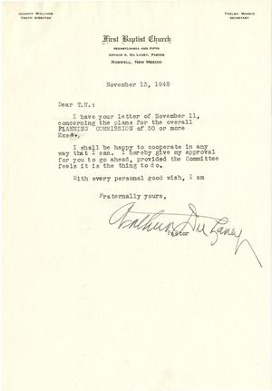 [Letter from Arthur Du Laney to T. N. Carswell - November 13, 1948]