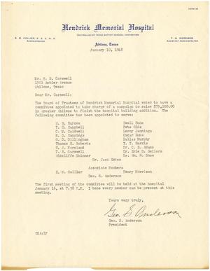 [Letter from George S. Anderson to T. N. Carswell - January 10, 1948]