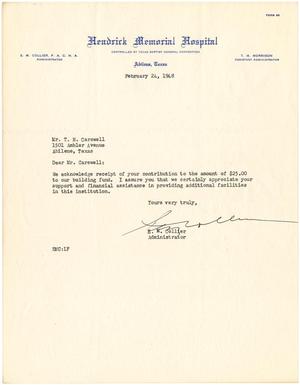 [Letter from E. M. Collier to T. N. Carswell - February 24, 1948]