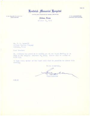 [Letter from E. M. Collier to T. N. Carswell - October 26, 1953]