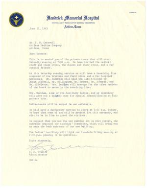 [Letter from E. M. Collier to T. N. Carswell - June 13, 1963]