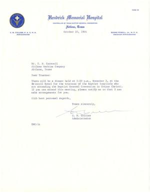 [Letter from E. M. Collier to T. N. Carswell - October 20, 1964]