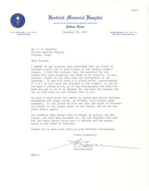 [Letter from E. M. Collier to T. N. Carswell - December 23, 1964]