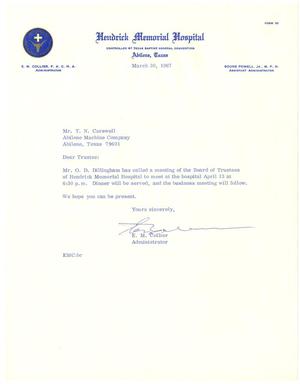 [Letter from E. M. Collier to T. N. Carswell - March 30, 1967]