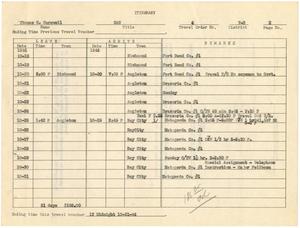 [Selective Service System Itinerary for T. N. Carswell - October 31, 1944]