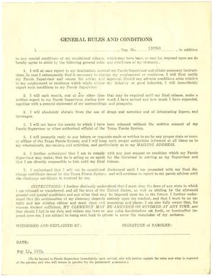[General Rules and Conditions of clemency - May 12, 1955]