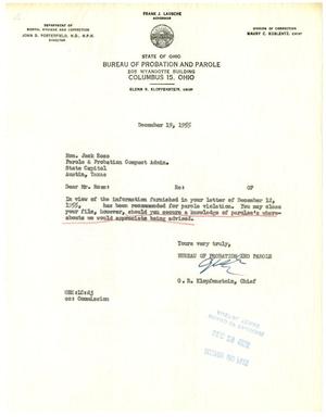 [Letter from G. R. Klopfenstein to Jack Ross - December 19, 1955]