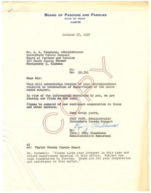 Primary view of object titled '[Letter from Ruby Blackburn to L. B. Stephens - October 17, 1957]'.