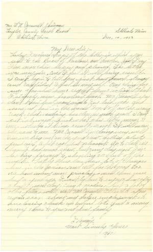 Primary view of object titled '[Letter from parolee/inmate to T. N. Carswell - December 14, 1953]'.