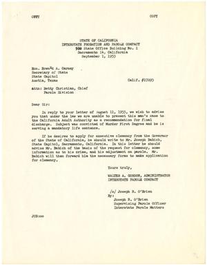 [Letter from Joseph R. O'Brien to Betty Christian - September 1, 1953]
