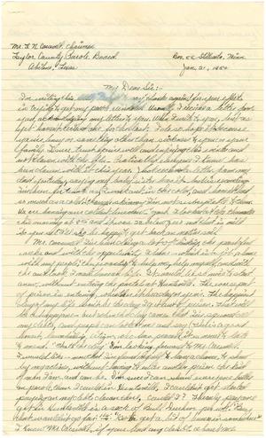 Primary view of object titled '[Letter from parolee/inmate to T. N. Carswell - January 21, 1954]'.