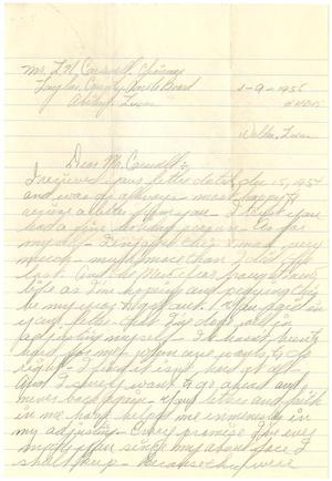 [Letter from parolee/inmate to T. N. Carswell - January 9, 1955]