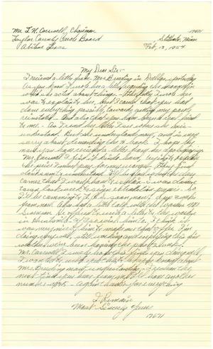 [Letter from parolee/inmate to T. N. Carswell - February 13, 1954]