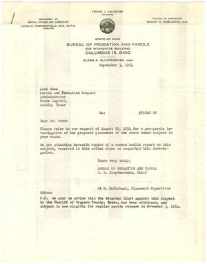 [Letter and attached letter:  From R. N. McMichael to Jack Ross - September 3, 1954]