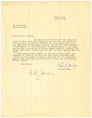 [Letter from Thos. J. Young to J. D. Riddle - January 17, 1941]