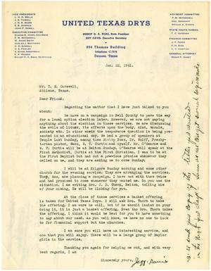 [Letter from Jeff Davis to T. N. Carswell - January 21, 1941]