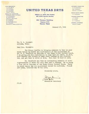 [Letter from Jeff Davis to T. N. Carswell - January 27, 1941]