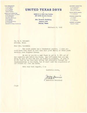[Letter from Jeff Davis to T. N. Carswell - February 19, 1941]