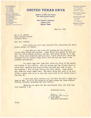 [Letter from Jeff Davis to J. D. Riddle - June 11, 1941]