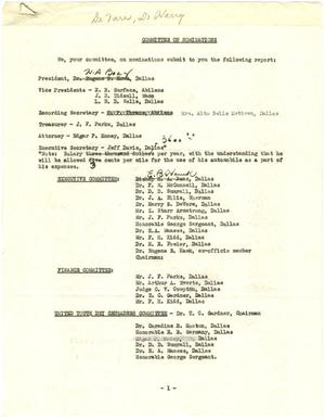 [Report from the Committee on Nominations - 1941]
